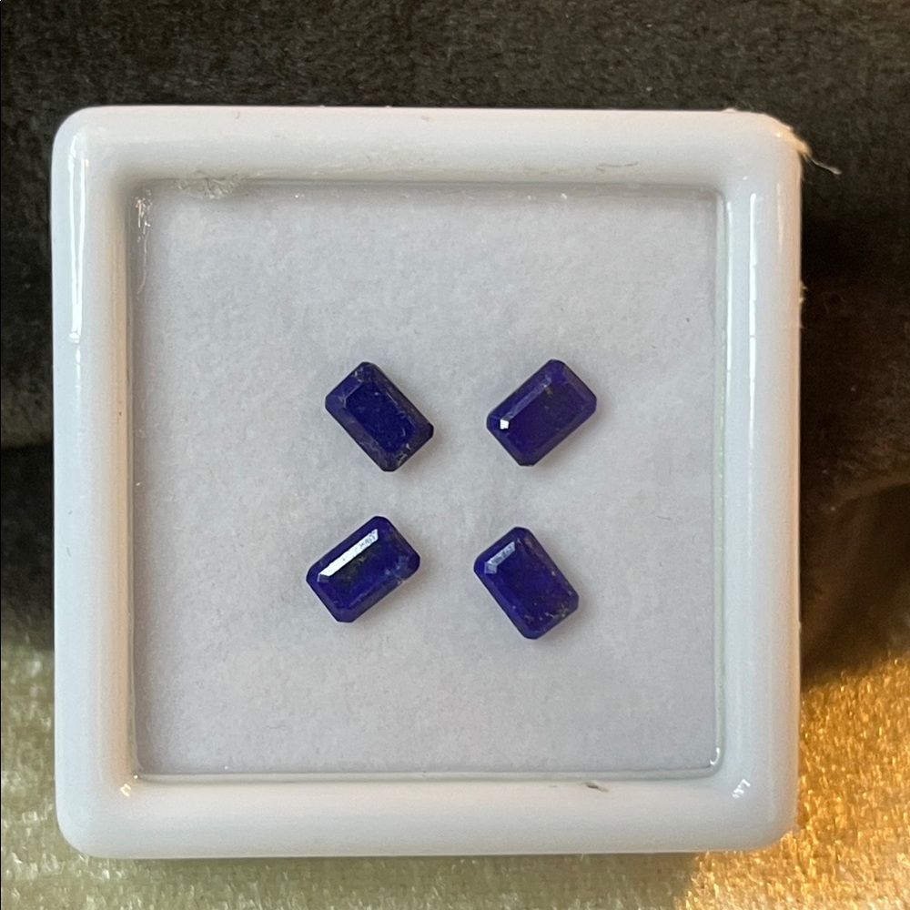 4 pc Octagon Lapis Lazuli Loose Gemstones 6x4